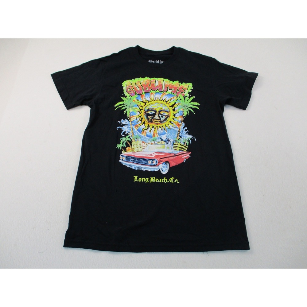 Sublime Shirt Mens Small Black Graphic Long Beach Ca Sun Logo Red Car 2021
